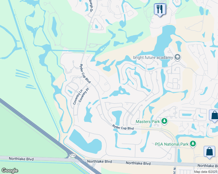 map of restaurants, bars, coffee shops, grocery stores, and more near 370 Prestwick Circle in Palm Beach Gardens