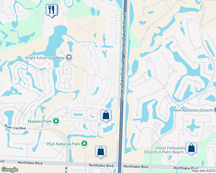 map of restaurants, bars, coffee shops, grocery stores, and more near 55 Windsor Lane in Palm Beach Gardens