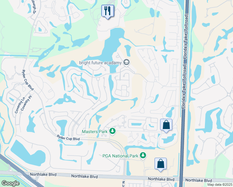 map of restaurants, bars, coffee shops, grocery stores, and more near 92 Monterey Pointe Drive in Palm Beach Gardens