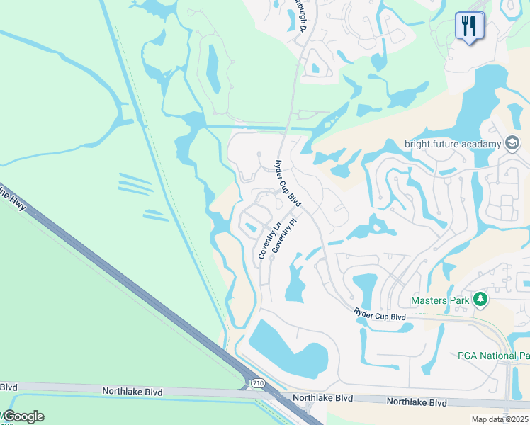 map of restaurants, bars, coffee shops, grocery stores, and more near 2201 Heather Run Terrace in Palm Beach Gardens