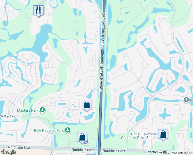 map of restaurants, bars, coffee shops, grocery stores, and more near 27 Wyndham Lane in Palm Beach Gardens
