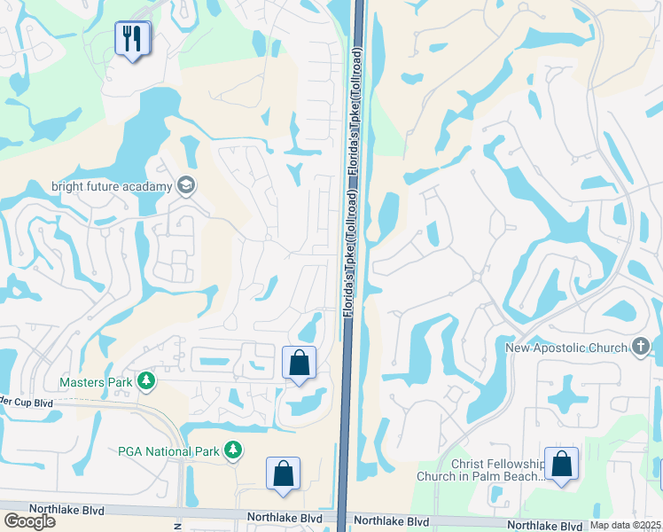 map of restaurants, bars, coffee shops, grocery stores, and more near 29 Wyndham Lane in Palm Beach Gardens