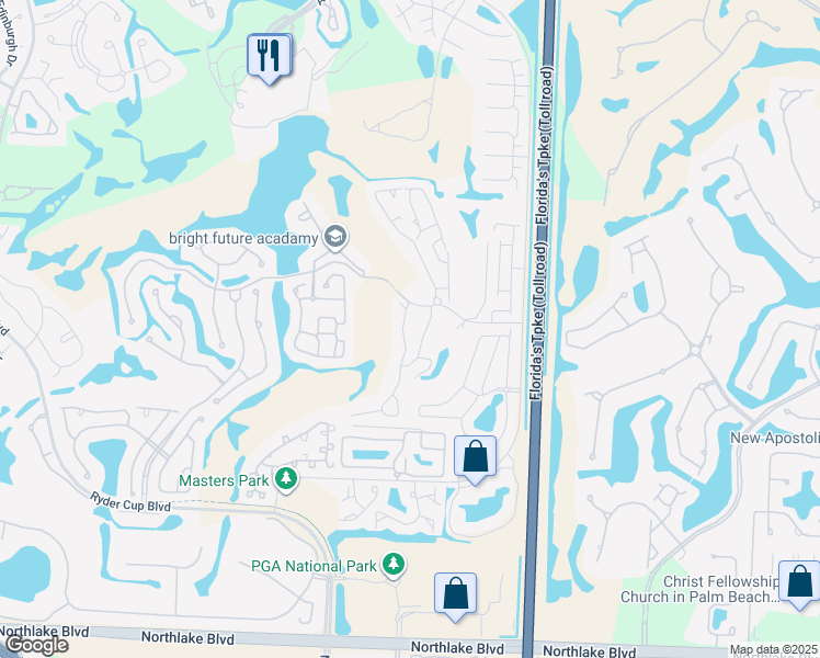 map of restaurants, bars, coffee shops, grocery stores, and more near 712 Windermere Way in Palm Beach Gardens