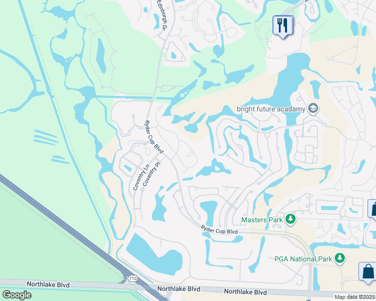 map of restaurants, bars, coffee shops, grocery stores, and more near 374 Prestwick Circle in Palm Beach Gardens