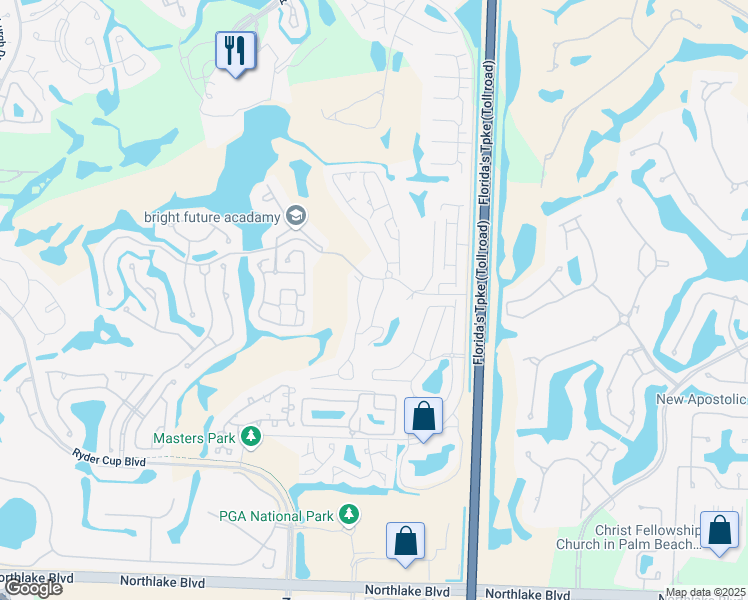map of restaurants, bars, coffee shops, grocery stores, and more near 731 Windermere Way in Palm Beach Gardens