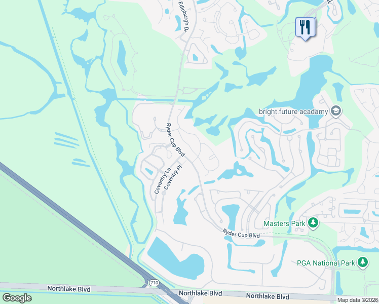 map of restaurants, bars, coffee shops, grocery stores, and more near 354 Prestwick Circle in Palm Beach Gardens