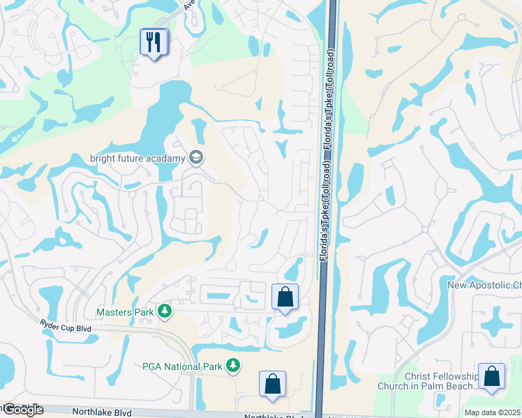 map of restaurants, bars, coffee shops, grocery stores, and more near 806 Windermere Way in Palm Beach Gardens