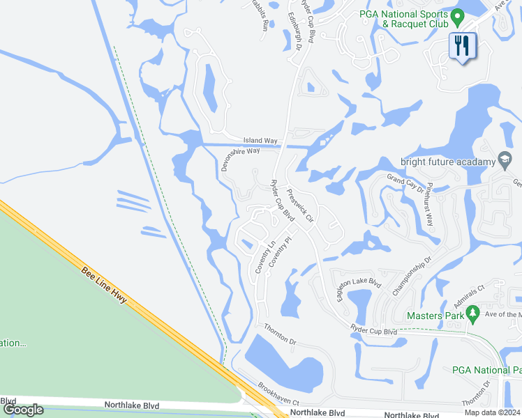 map of restaurants, bars, coffee shops, grocery stores, and more near 1131 Duncan Circle in Palm Beach Gardens