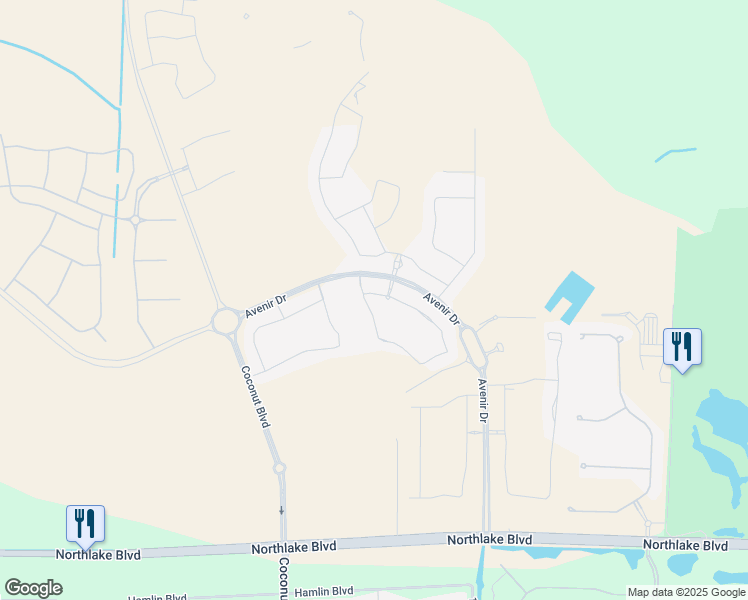 map of restaurants, bars, coffee shops, grocery stores, and more near Avenir Drive in Palm Beach Gardens