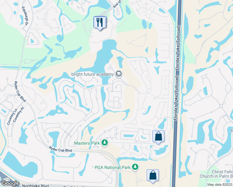 map of restaurants, bars, coffee shops, grocery stores, and more near 60 Monterey Pointe Drive in Palm Beach Gardens