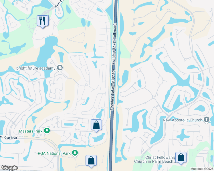 map of restaurants, bars, coffee shops, grocery stores, and more near 72 Ironwood Way North in Palm Beach Gardens