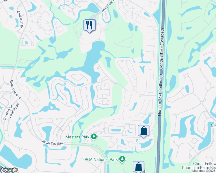 map of restaurants, bars, coffee shops, grocery stores, and more near 29 Porta Vista Circle in Palm Beach Gardens