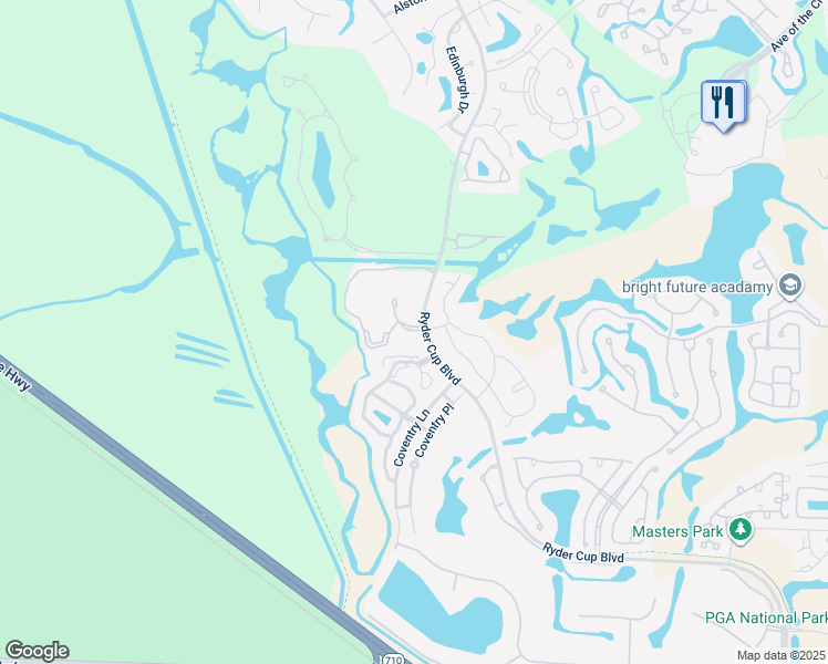 map of restaurants, bars, coffee shops, grocery stores, and more near 117 Devonshire Way in Palm Beach Gardens