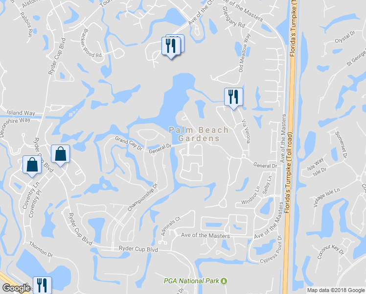 map of restaurants, bars, coffee shops, grocery stores, and more near 43 Pinnacle Cove in Palm Beach Gardens