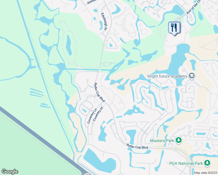 map of restaurants, bars, coffee shops, grocery stores, and more near 457 Prestwick Circle in Palm Beach Gardens