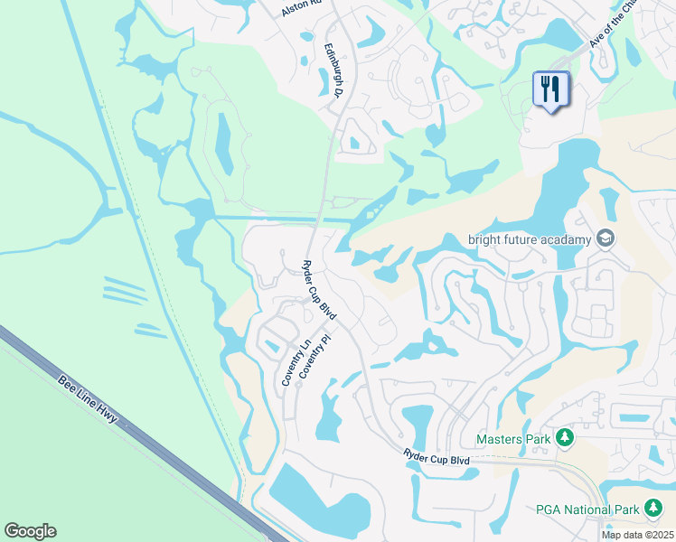 map of restaurants, bars, coffee shops, grocery stores, and more near 457 Prestwick Circle in Palm Beach Gardens
