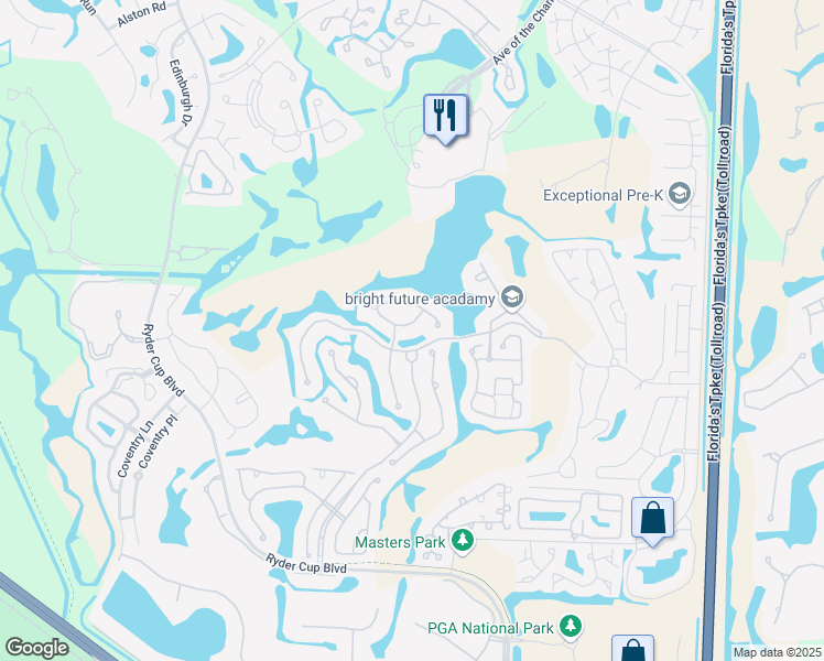 map of restaurants, bars, coffee shops, grocery stores, and more near 933 Augusta Pointe Drive in Palm Beach Gardens