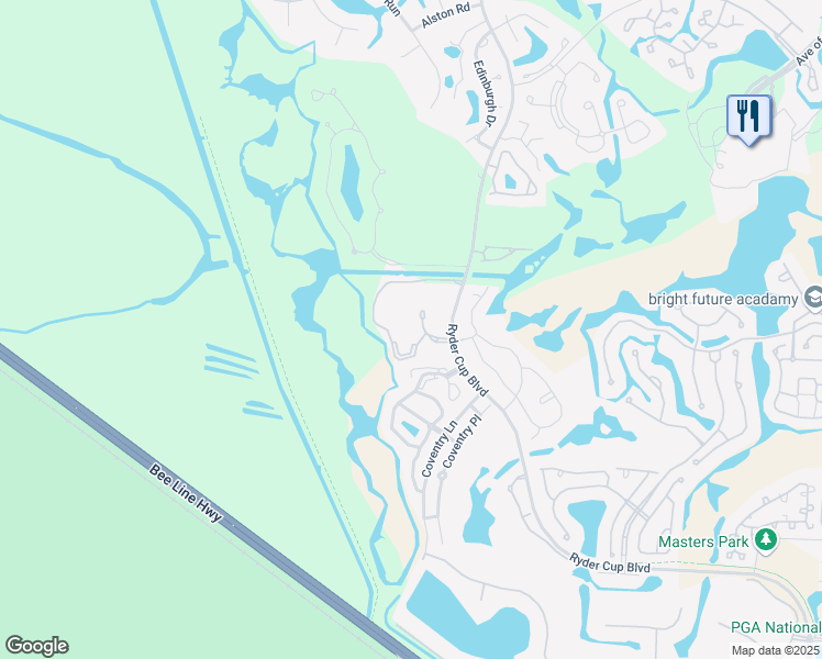 map of restaurants, bars, coffee shops, grocery stores, and more near 350 Devonshire Way in Palm Beach Gardens