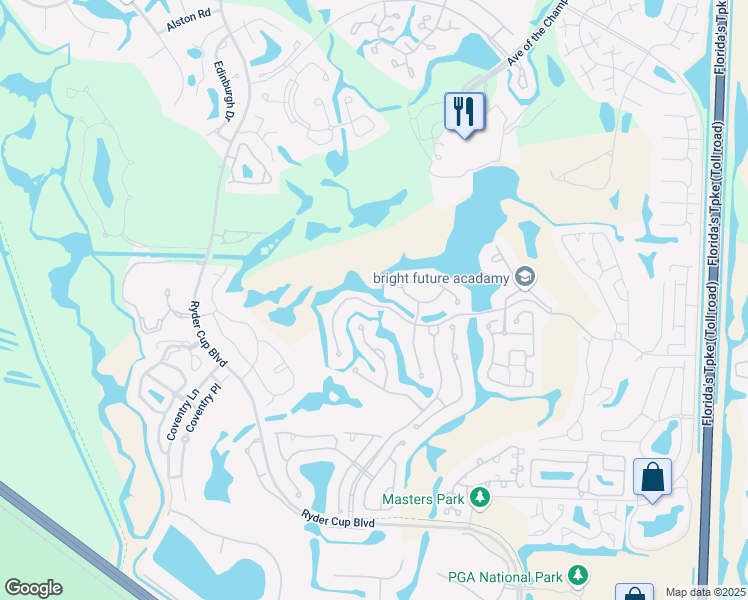 map of restaurants, bars, coffee shops, grocery stores, and more near 1101 Grand Cay Drive in Palm Beach Gardens