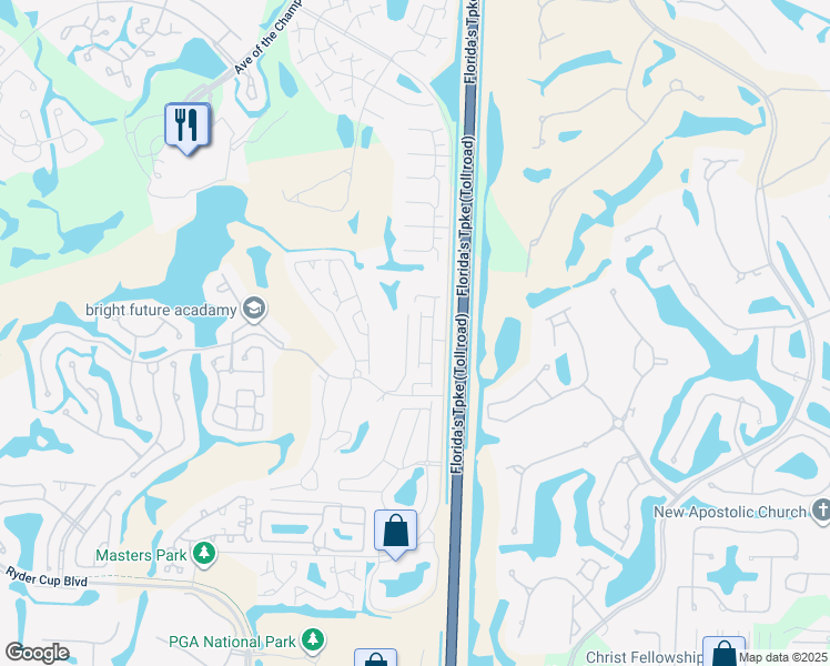 map of restaurants, bars, coffee shops, grocery stores, and more near 40 Ironwood Way North in Palm Beach Gardens