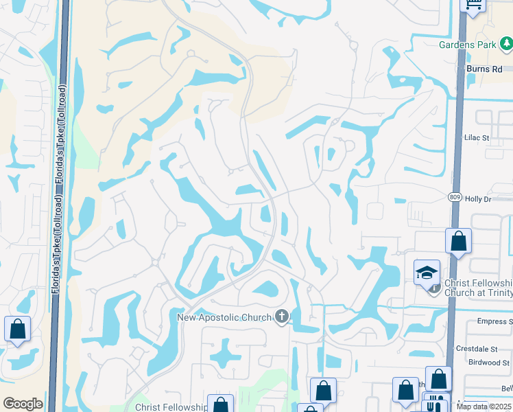 map of restaurants, bars, coffee shops, grocery stores, and more near 126 Emerald Key Lane in Palm Beach Gardens
