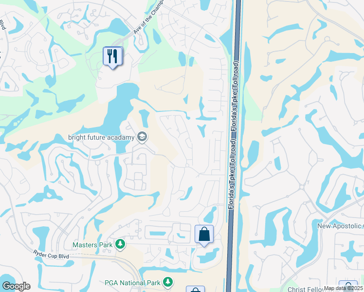 map of restaurants, bars, coffee shops, grocery stores, and more near 30 Vía Verona in Palm Beach Gardens