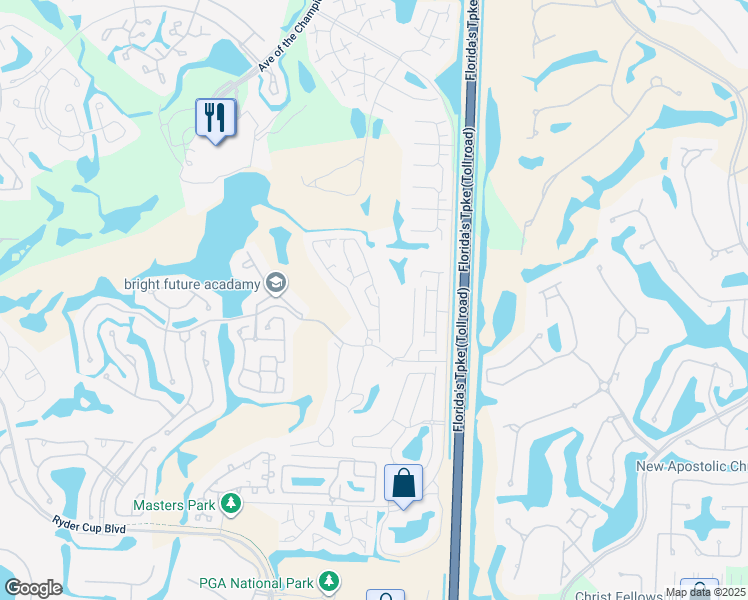 map of restaurants, bars, coffee shops, grocery stores, and more near 37 Vía Verona in Palm Beach Gardens