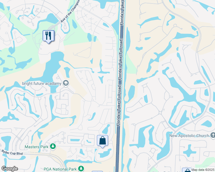 map of restaurants, bars, coffee shops, grocery stores, and more near 40 Ironwood Way North in Palm Beach Gardens