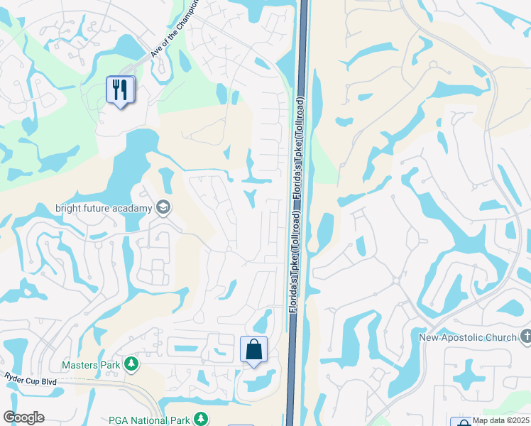 map of restaurants, bars, coffee shops, grocery stores, and more near 40 Ironwood Way North in Palm Beach Gardens