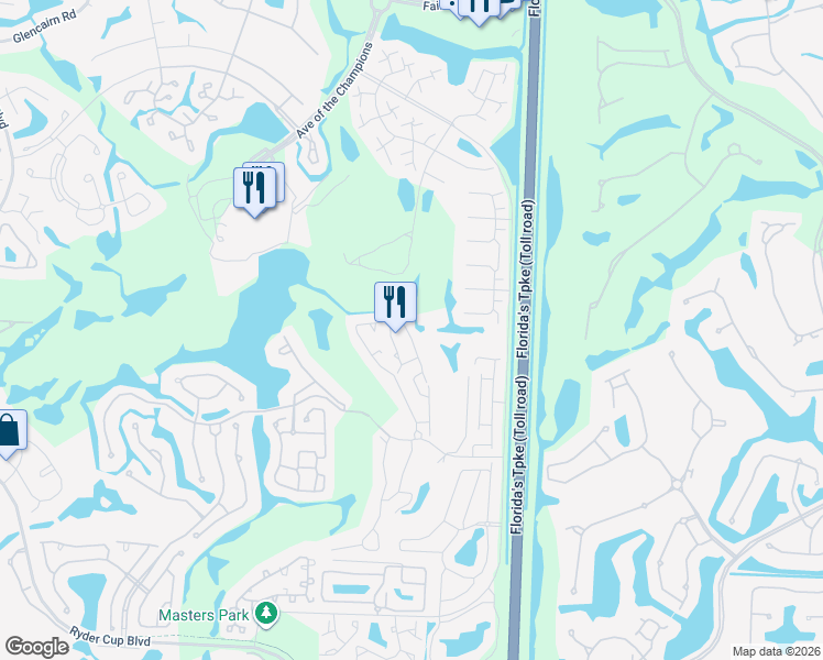 map of restaurants, bars, coffee shops, grocery stores, and more near 87 Vía Verona in Palm Beach Gardens