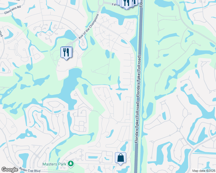 map of restaurants, bars, coffee shops, grocery stores, and more near 87 Vía Verona in Palm Beach Gardens