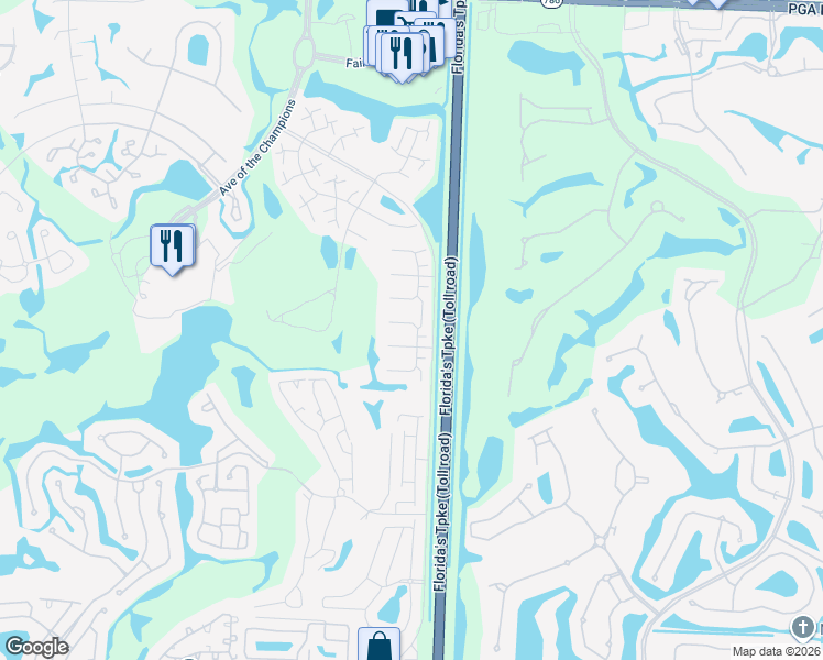 map of restaurants, bars, coffee shops, grocery stores, and more near 702 Saint Giles Court in Palm Beach Gardens