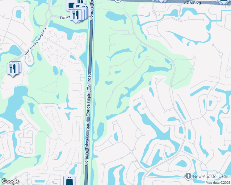 map of restaurants, bars, coffee shops, grocery stores, and more near 59 Saint George Place in Palm Beach Gardens