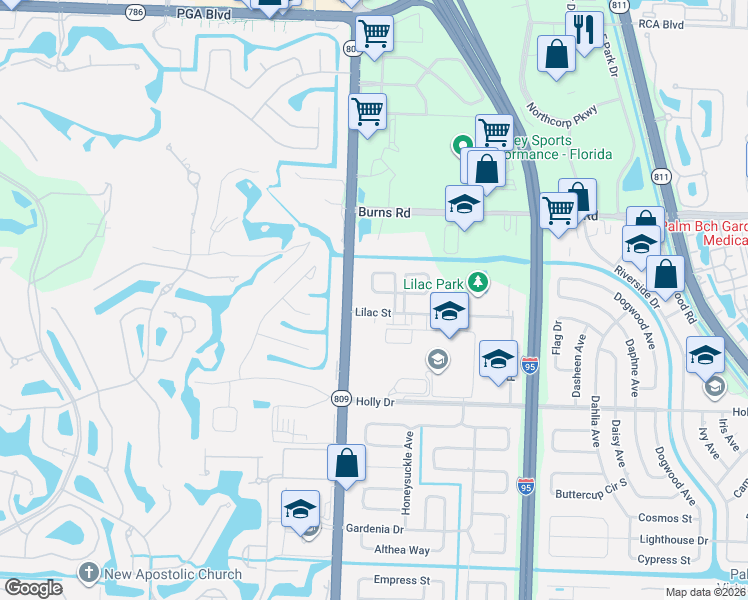 map of restaurants, bars, coffee shops, grocery stores, and more near 4404 Golfers Circle West in Palm Beach Gardens