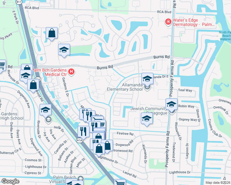 map of restaurants, bars, coffee shops, grocery stores, and more near 1022 Siena Oaks Circle East in Palm Beach Gardens