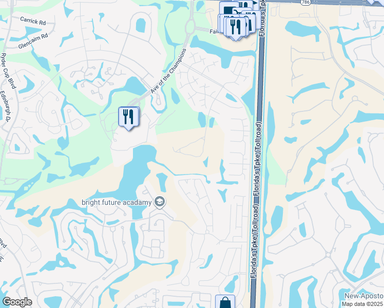 map of restaurants, bars, coffee shops, grocery stores, and more near 218 Old Meadow Way in Palm Beach Gardens