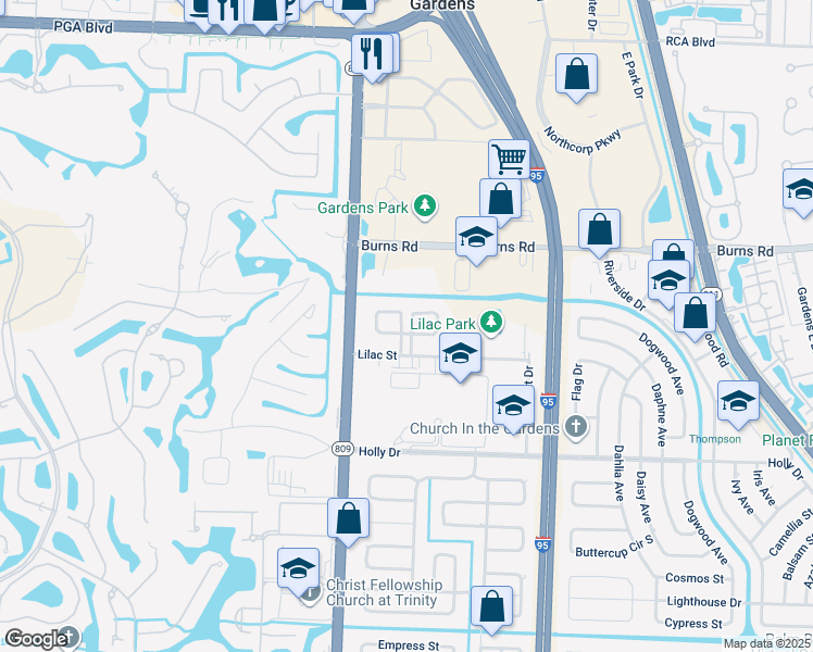 map of restaurants, bars, coffee shops, grocery stores, and more near 14124 Golfers Drive West in Palm Beach Gardens
