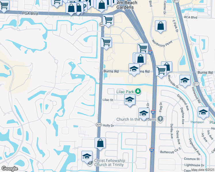 map of restaurants, bars, coffee shops, grocery stores, and more near 4433 Golfers Circle West in Palm Beach Gardens