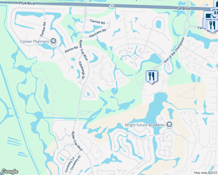 map of restaurants, bars, coffee shops, grocery stores, and more near 310 Brackenwood Circle in Palm Beach Gardens