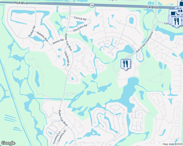 map of restaurants, bars, coffee shops, grocery stores, and more near 310 Brackenwood Circle in Palm Beach Gardens