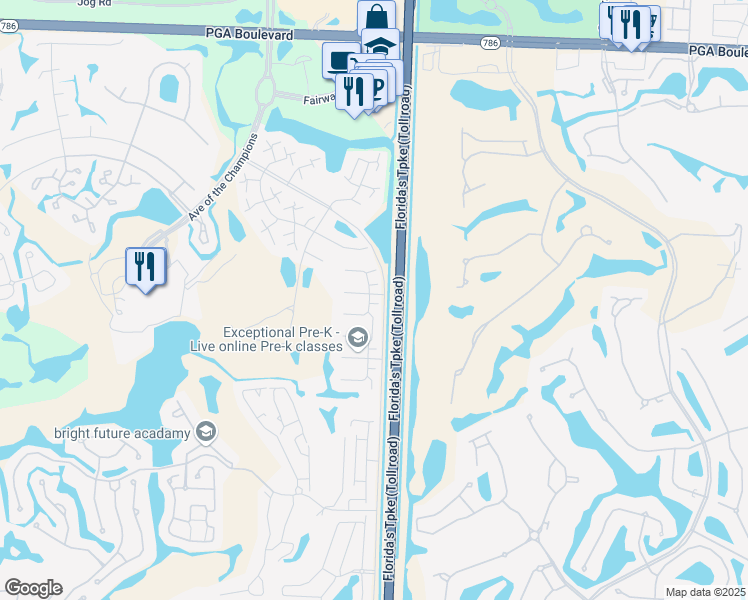 map of restaurants, bars, coffee shops, grocery stores, and more near 701 Kintyre Court in Palm Beach Gardens