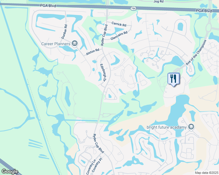 map of restaurants, bars, coffee shops, grocery stores, and more near 200 Legendary Circle in Palm Beach Gardens