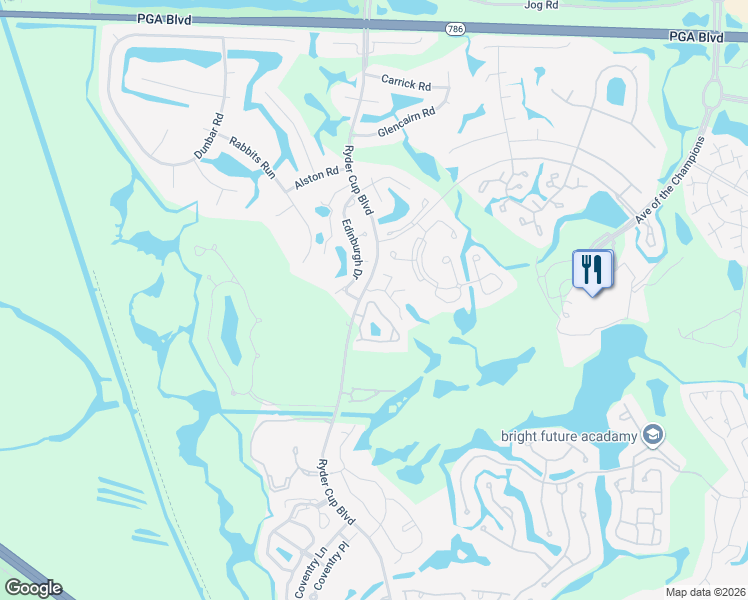 map of restaurants, bars, coffee shops, grocery stores, and more near 200 Legendary Circle in Palm Beach Gardens