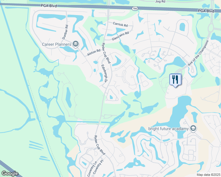map of restaurants, bars, coffee shops, grocery stores, and more near 200 Legendary Circle in Palm Beach Gardens