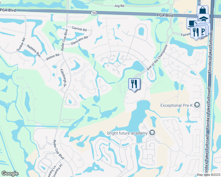 map of restaurants, bars, coffee shops, grocery stores, and more near 460 Bracken Wood Lane South in Palm Beach Gardens