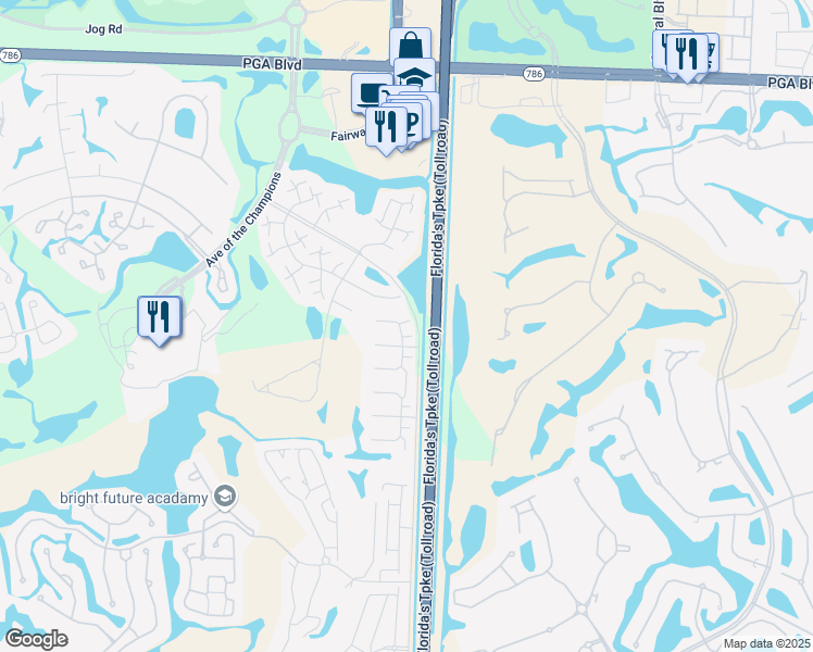map of restaurants, bars, coffee shops, grocery stores, and more near 700 Bannock Court in Palm Beach Gardens