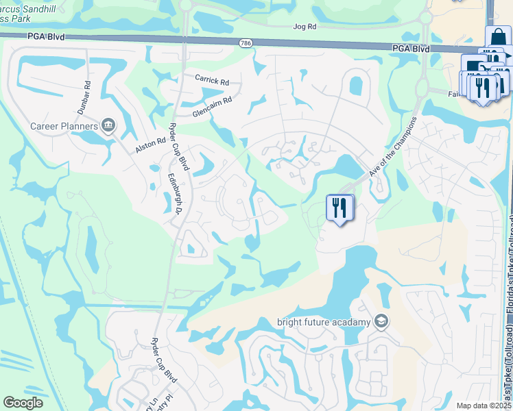 map of restaurants, bars, coffee shops, grocery stores, and more near 481 Bracken Wood Lane North in Palm Beach Gardens
