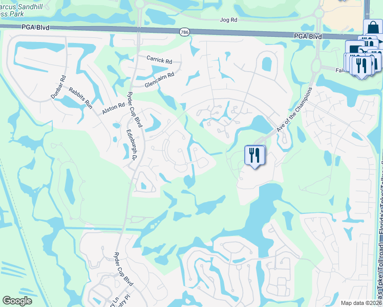 map of restaurants, bars, coffee shops, grocery stores, and more near 477 Bracken Wood Lane North in Palm Beach Gardens