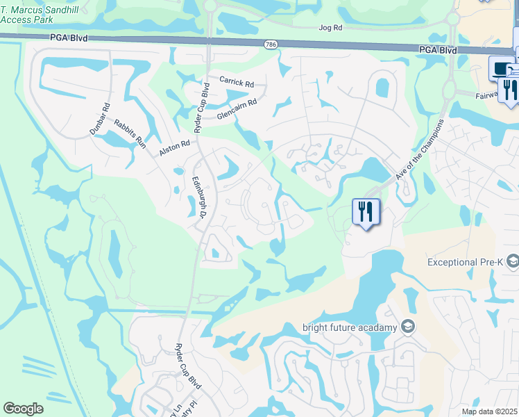 map of restaurants, bars, coffee shops, grocery stores, and more near 529 Brackenwood Place in Palm Beach Gardens