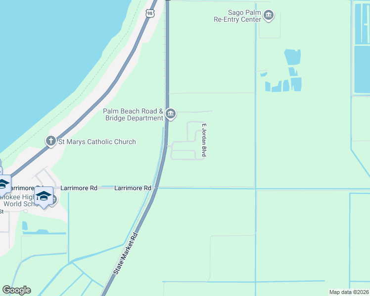 map of restaurants, bars, coffee shops, grocery stores, and more near 1553 Singletary Avenue in Pahokee